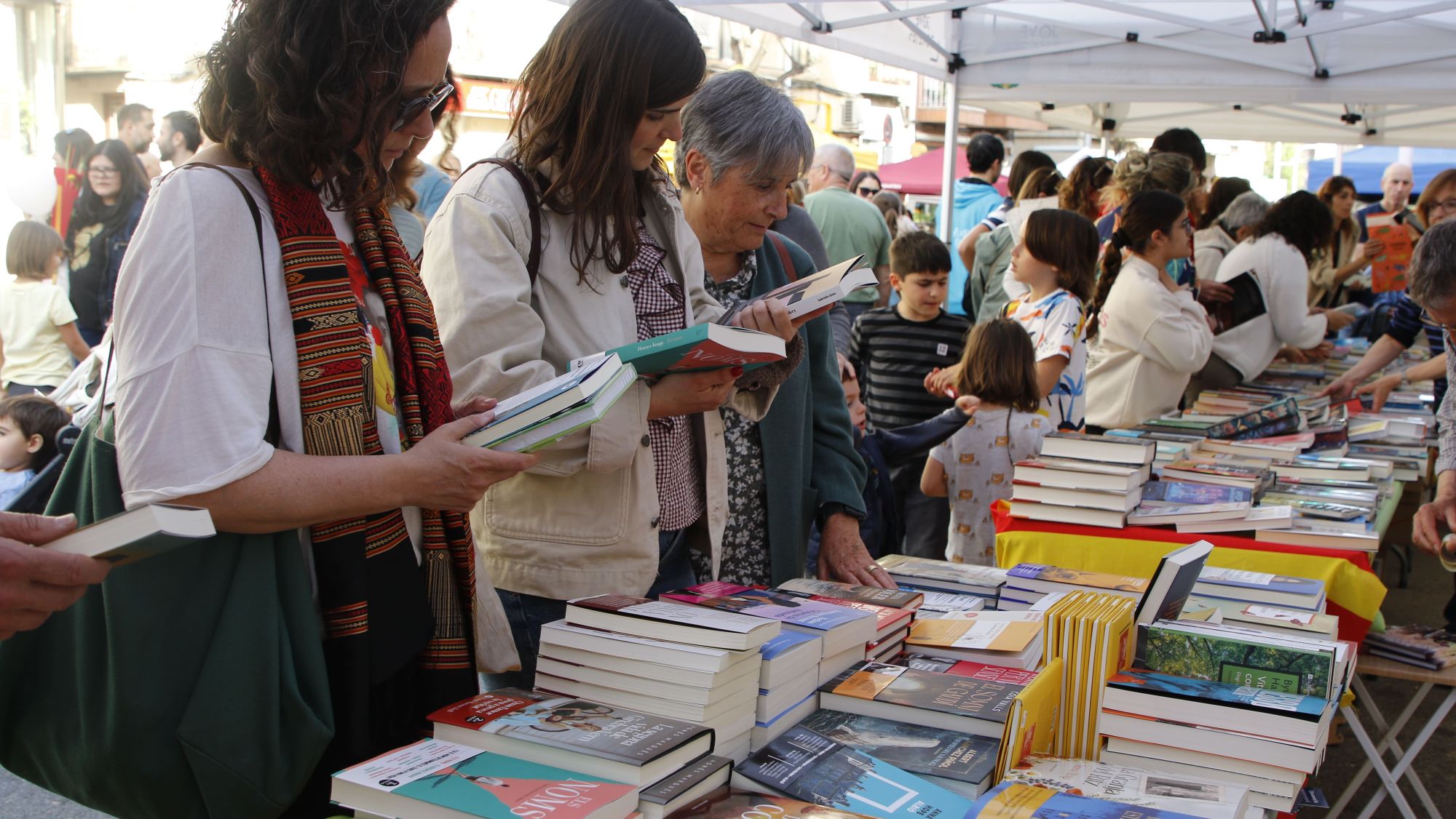 Paradeta de llibres per Sant Jordi a Roquetes