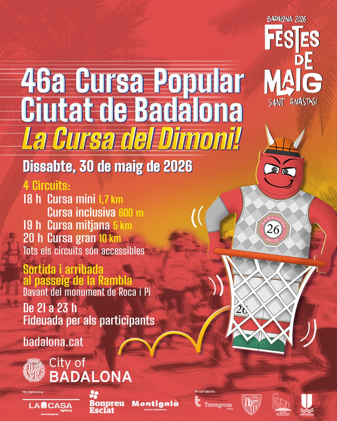 Cartell i programació de la 46a Cursa Popular Ciutat de Badalona