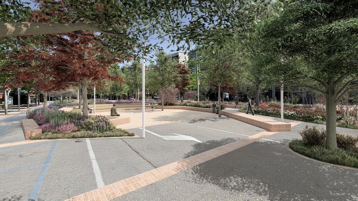 Projecte de reurbanització de la zona verda davant la Biblioteca Xavier Amorós de Reus GYS ARQUITECTURA