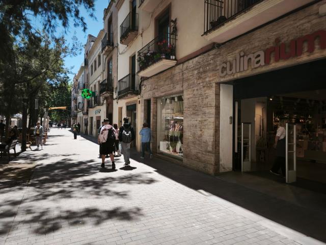 Un dels carrers comercials de Vilanova i la Geltrú