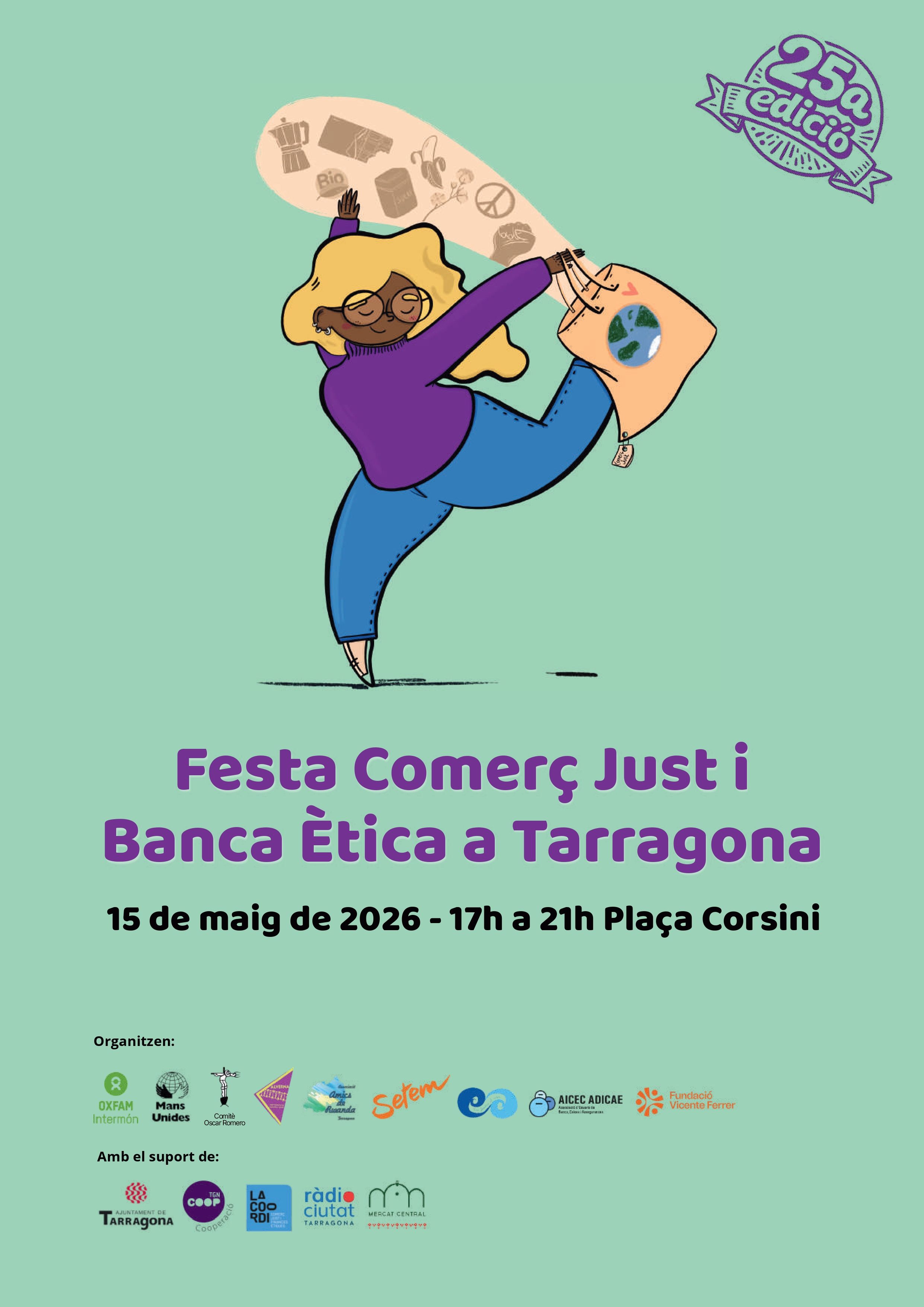 Cartell i Programa de la Festa del Comerç Just i la Banca Ètica de Tarragona