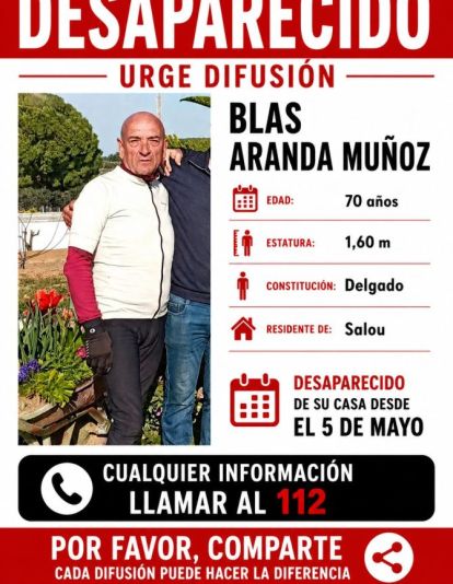 Blas Aranda Muñoz desaparegut a Salou