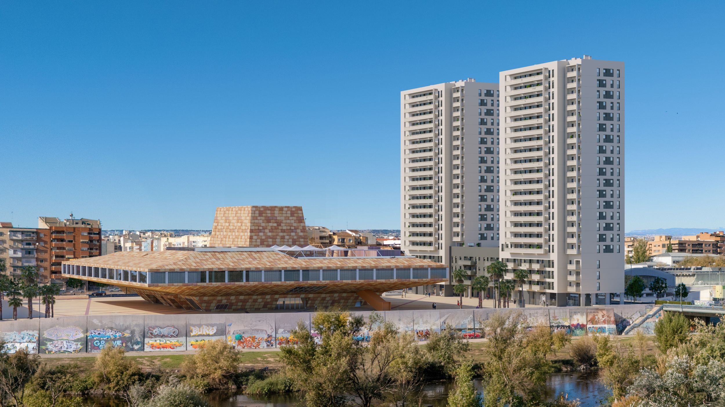 Imagen virtual de las torres de la Llotja (©Metrovacesa).