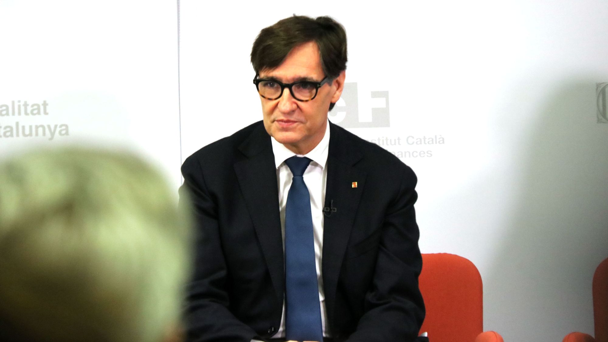 El president de la Generalitat, Salvador Illa, a l'acte que s'ha celebrat aquest divendres a la seu de l'ICF
