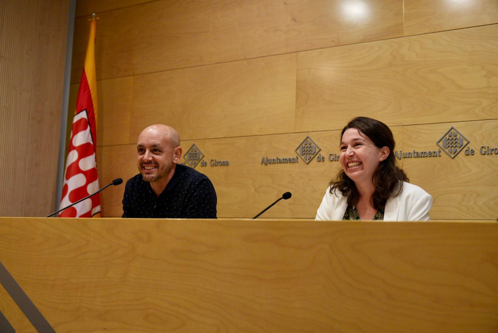 Maxi Fuentes i Bea Esporrín, regidors del PSC Girona pel Canvi a l'Ajuntament