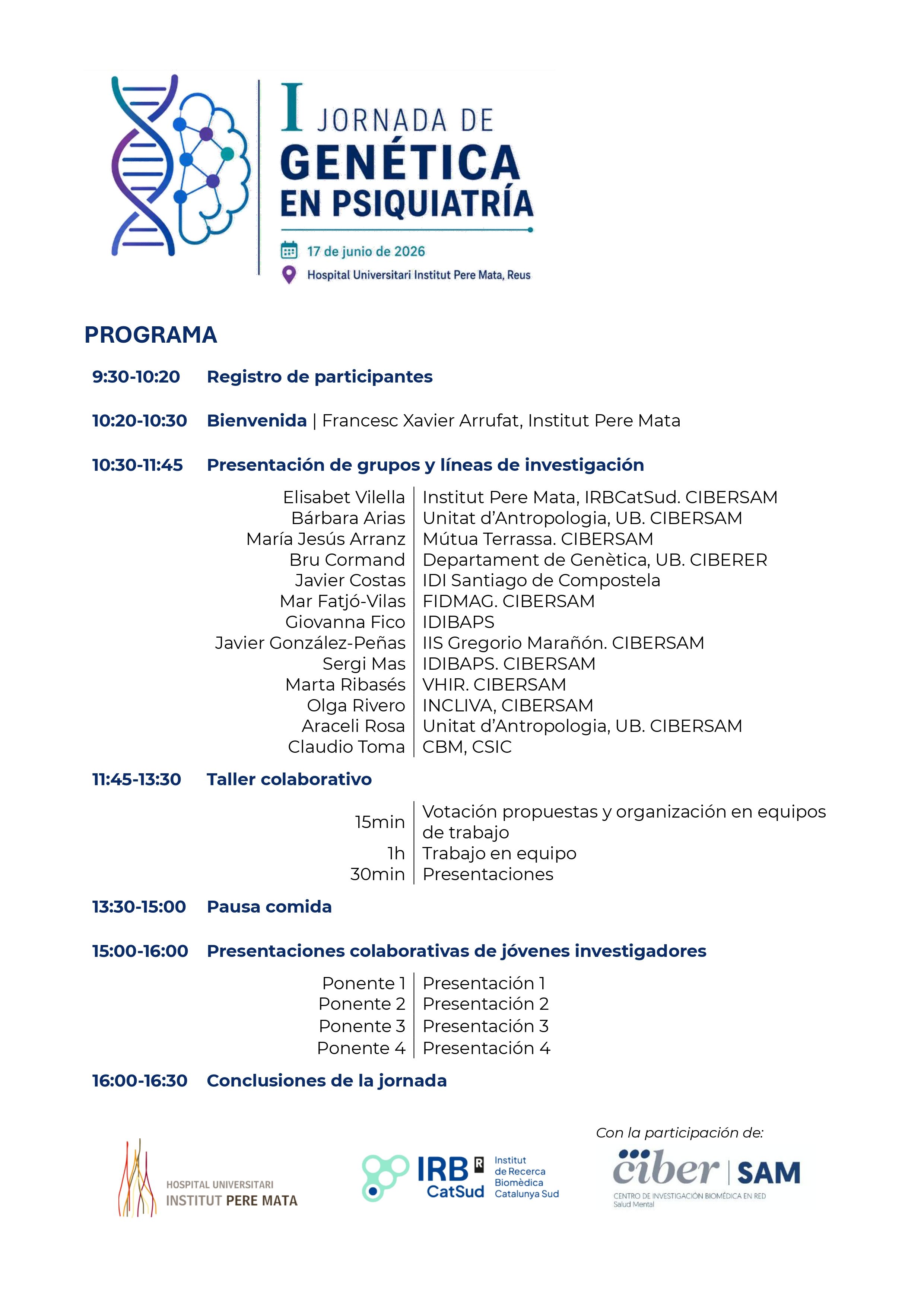I Jornada de Genética en Psiquiatría page 0001