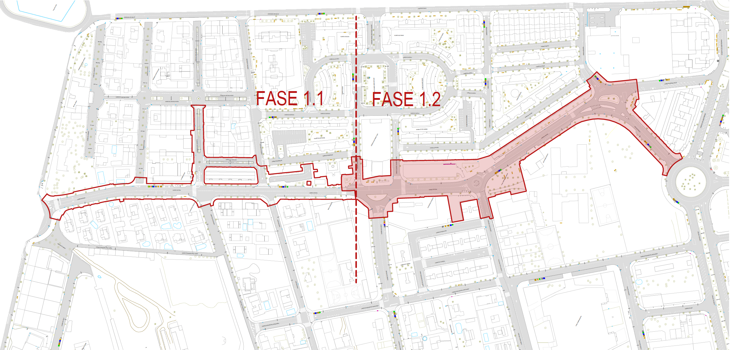 Plànol fase 1.2 de transformació de l'eix Astorga de Reus