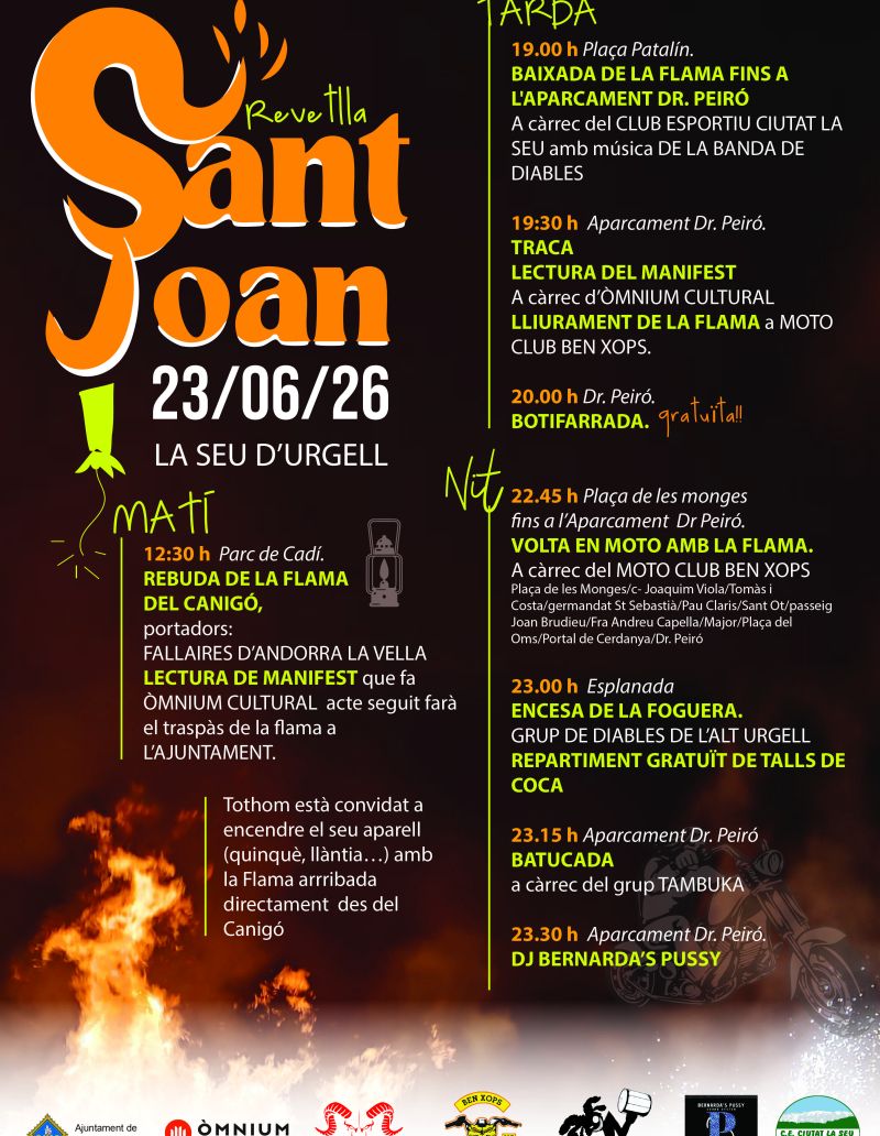 Programació de Sant Joan a la Seu d'Urgell