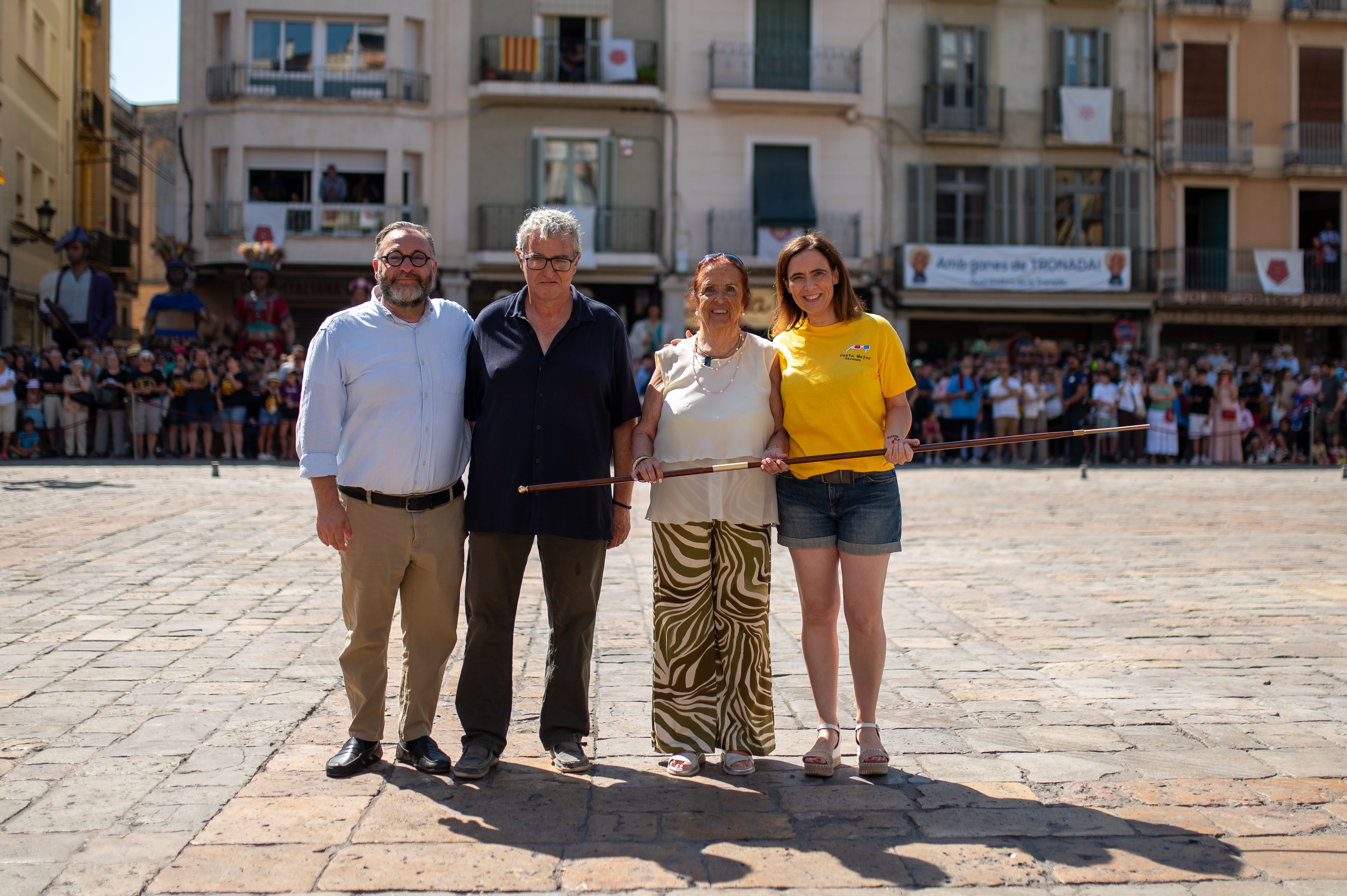 L'alcaldessa de Reus, Sandra Guaita, amb Maite Gaudí, Raimon Martí i el regidor de Cultura, Daniel Recasens