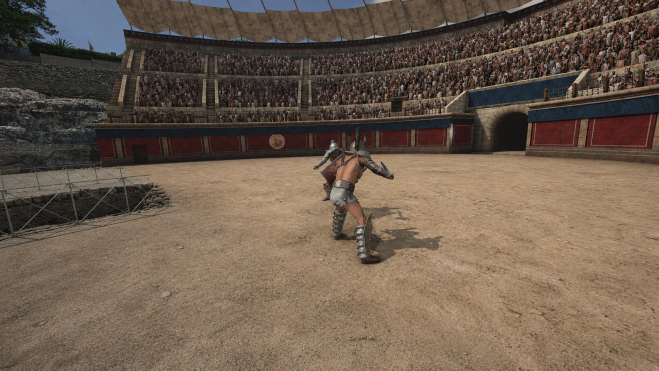 Escena gladiadors realitat mixta Amfiteatre de Tarragona