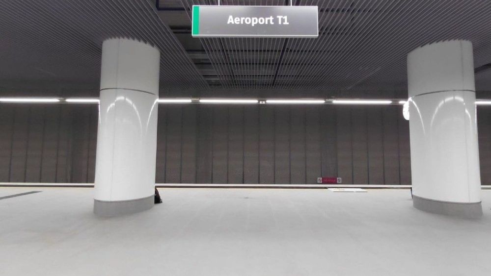 Una de les estacions del nou accés ferroviari a l’aeroport de Barcelona El Prat