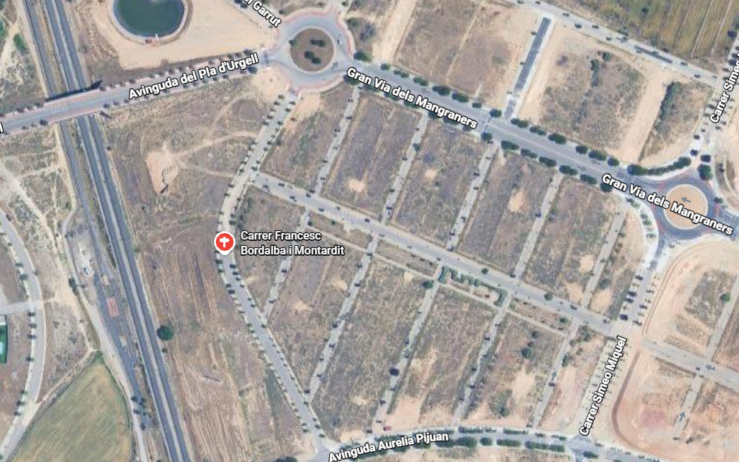 Imagen de Google Maps de la zona donde se ejecutará el nuevo tramo de la calle Francesc Bordalba i Montardit.