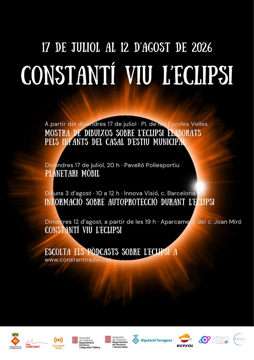 Cartel del programa de actividades 'Constantí vive el eclipse'