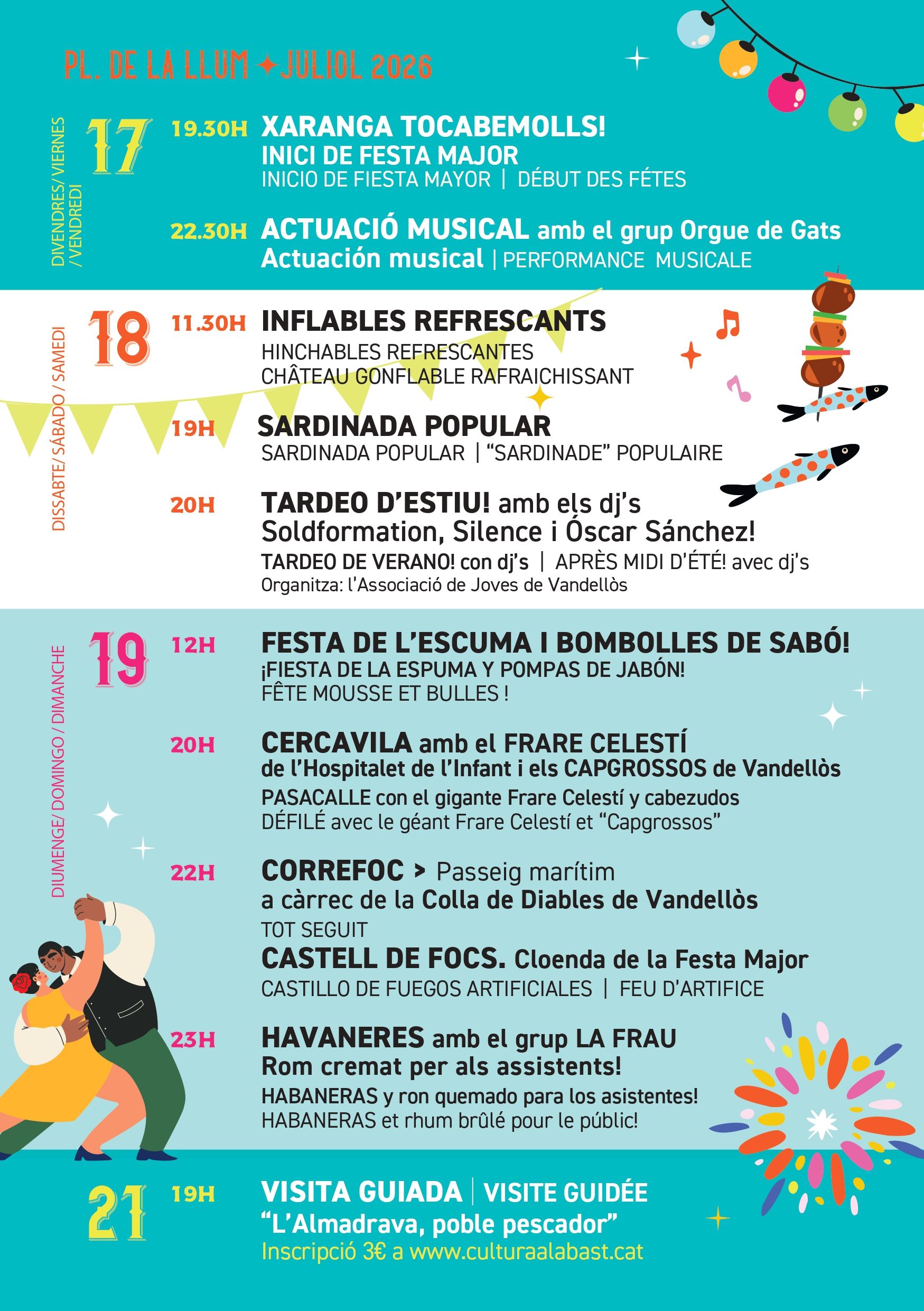 Programació de la Festa Major de l'Almadrava