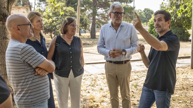 Un moment de la visita d'aquest matí