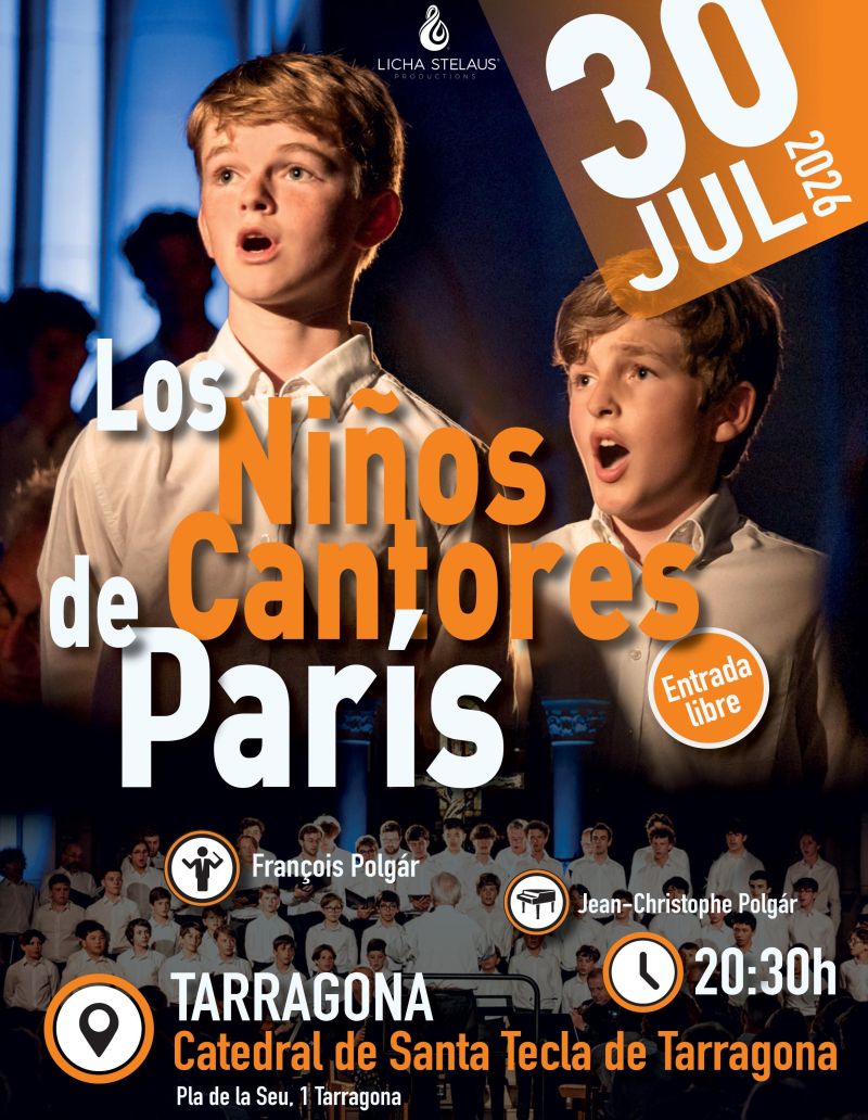 Cartell promocional Los Niños Cantores de Paris a Tarragona