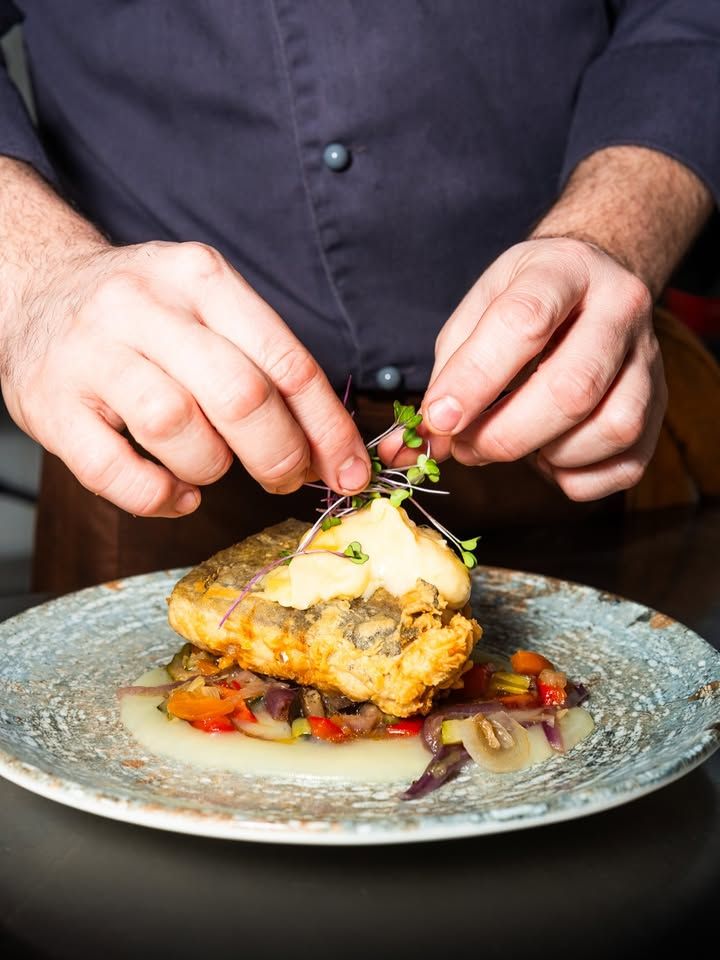 Bacallà confitat i gratinat del restaurant k l'ermità d'Alcover