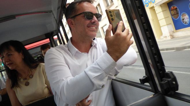 Jordi Jordan al nou trenet turístic