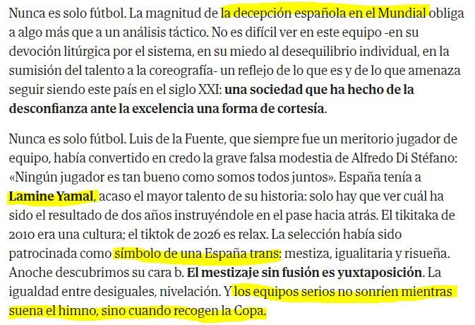 Columna d'Arcadi Espada sobre la derrota d'Espanya al Mundial de futbol