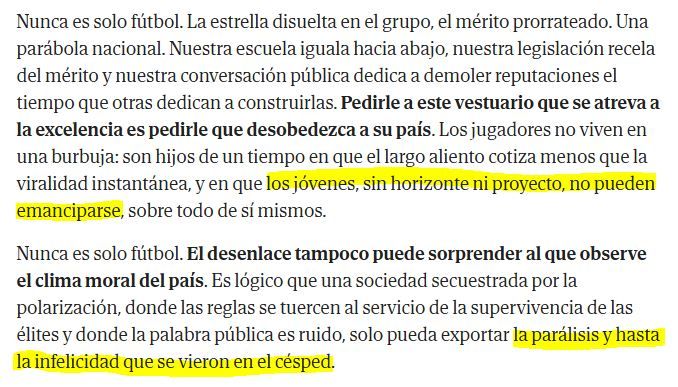 Columna d'Arcadi Espada sobre la derrota d'Espanya al Mundial de futbol 2