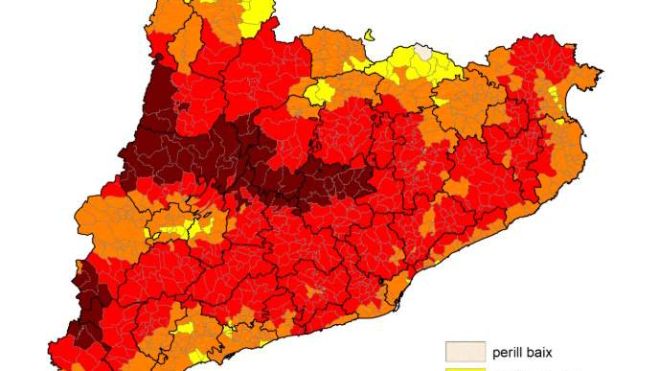 Mapa de perill d'incendi forestal 23.07