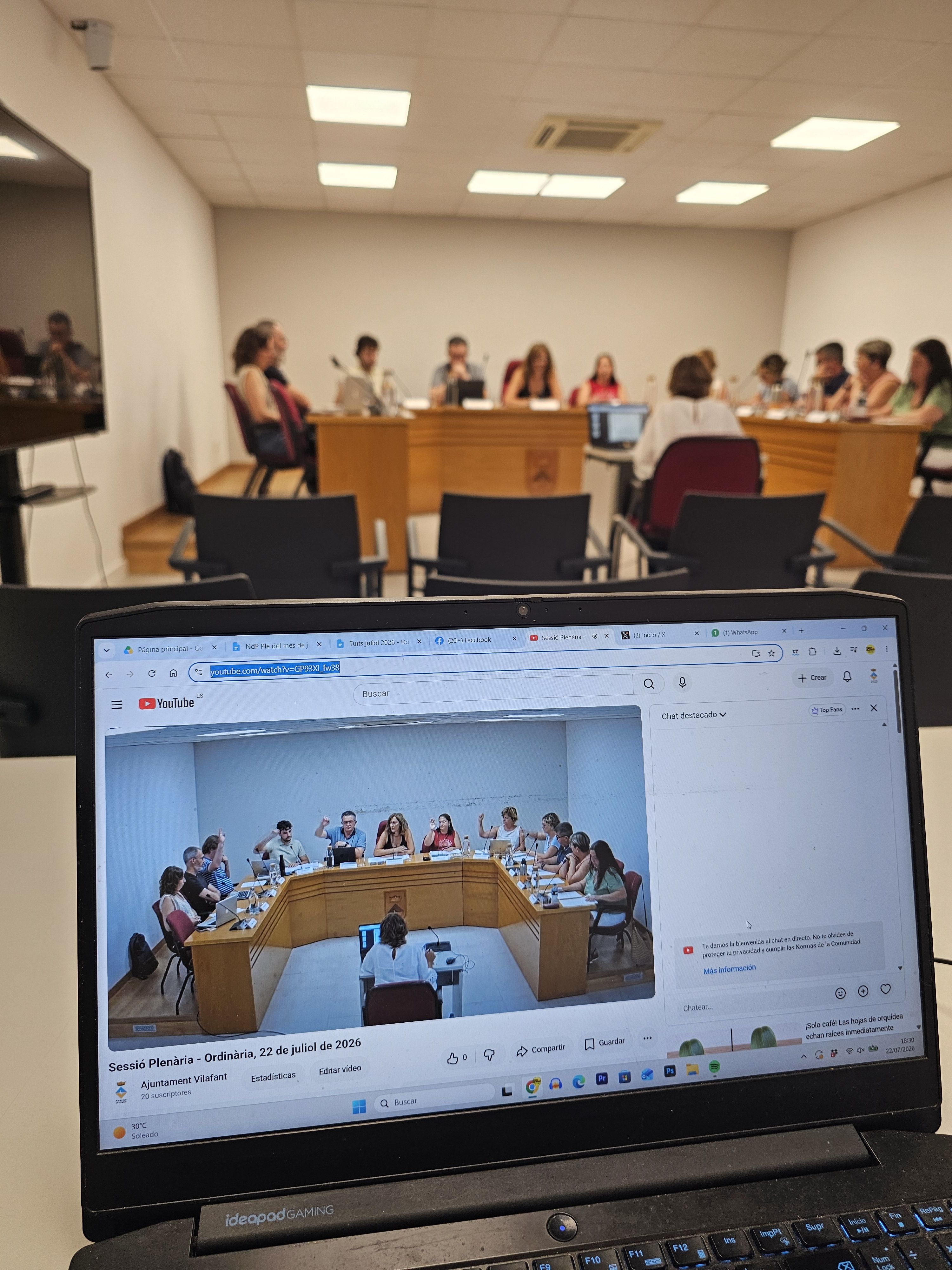 Streaming del ple municipal de juliol de Vilafant