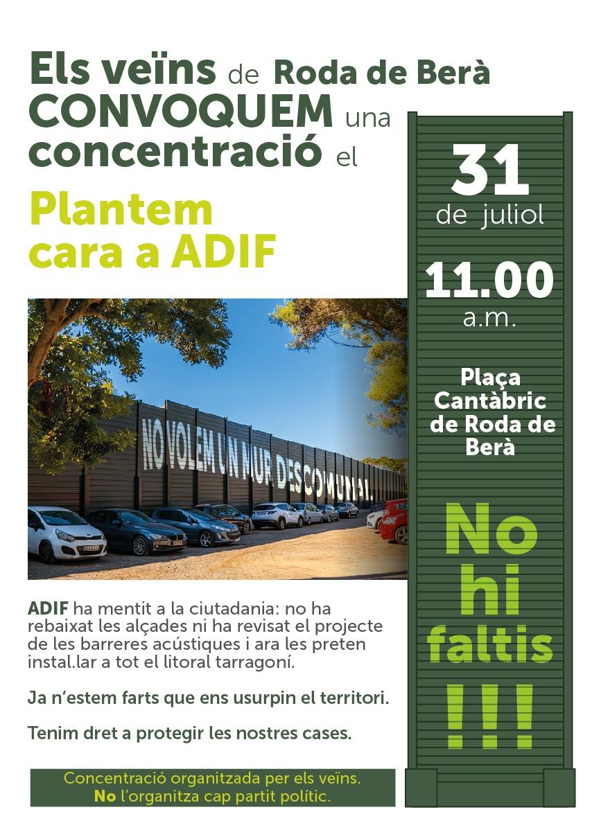Concentració de rebuit als murs i pantalles acústiques a Roda de Berà