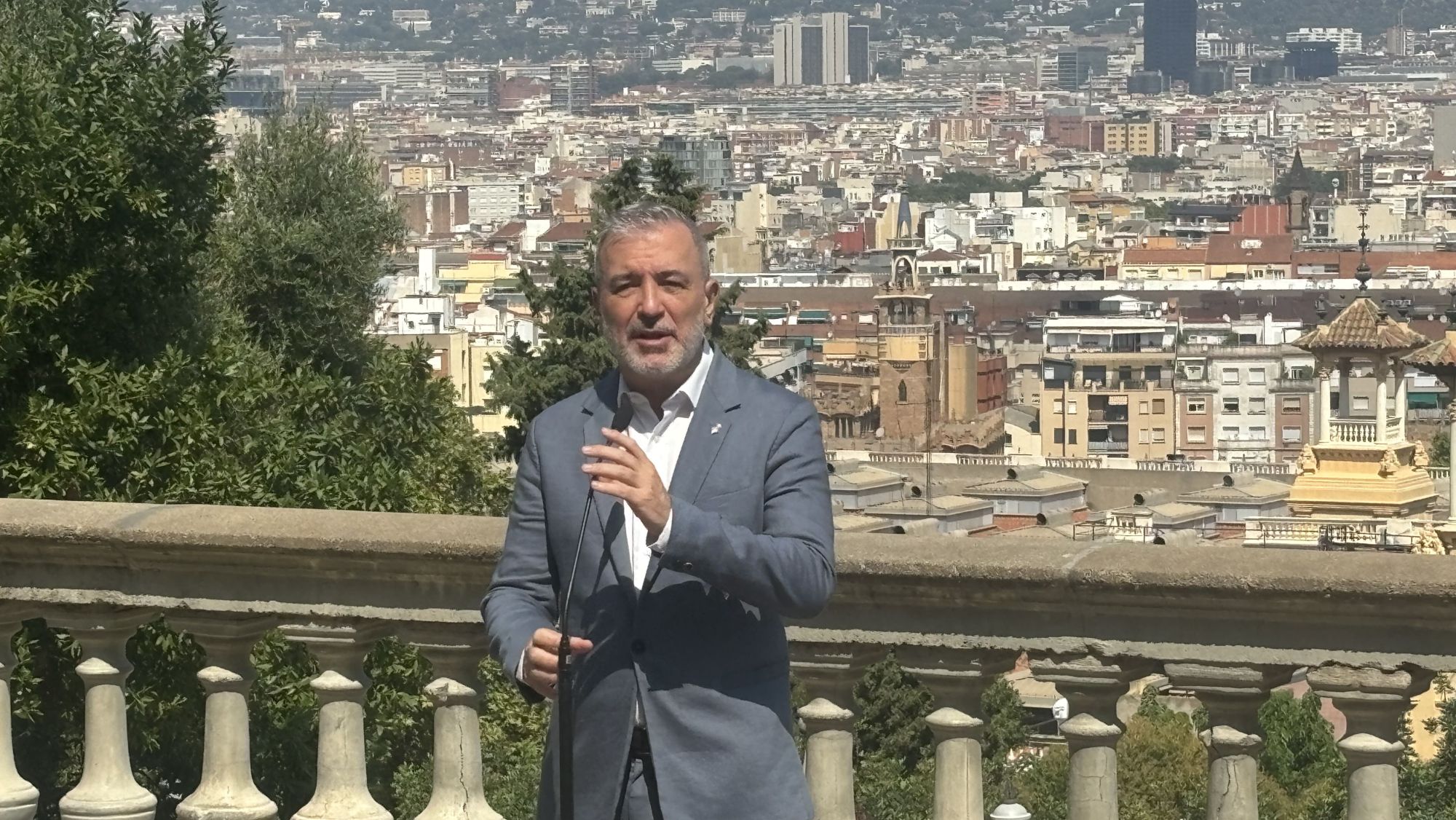 Jaume Collboni a les obres de remodelació a Montjuïc 1