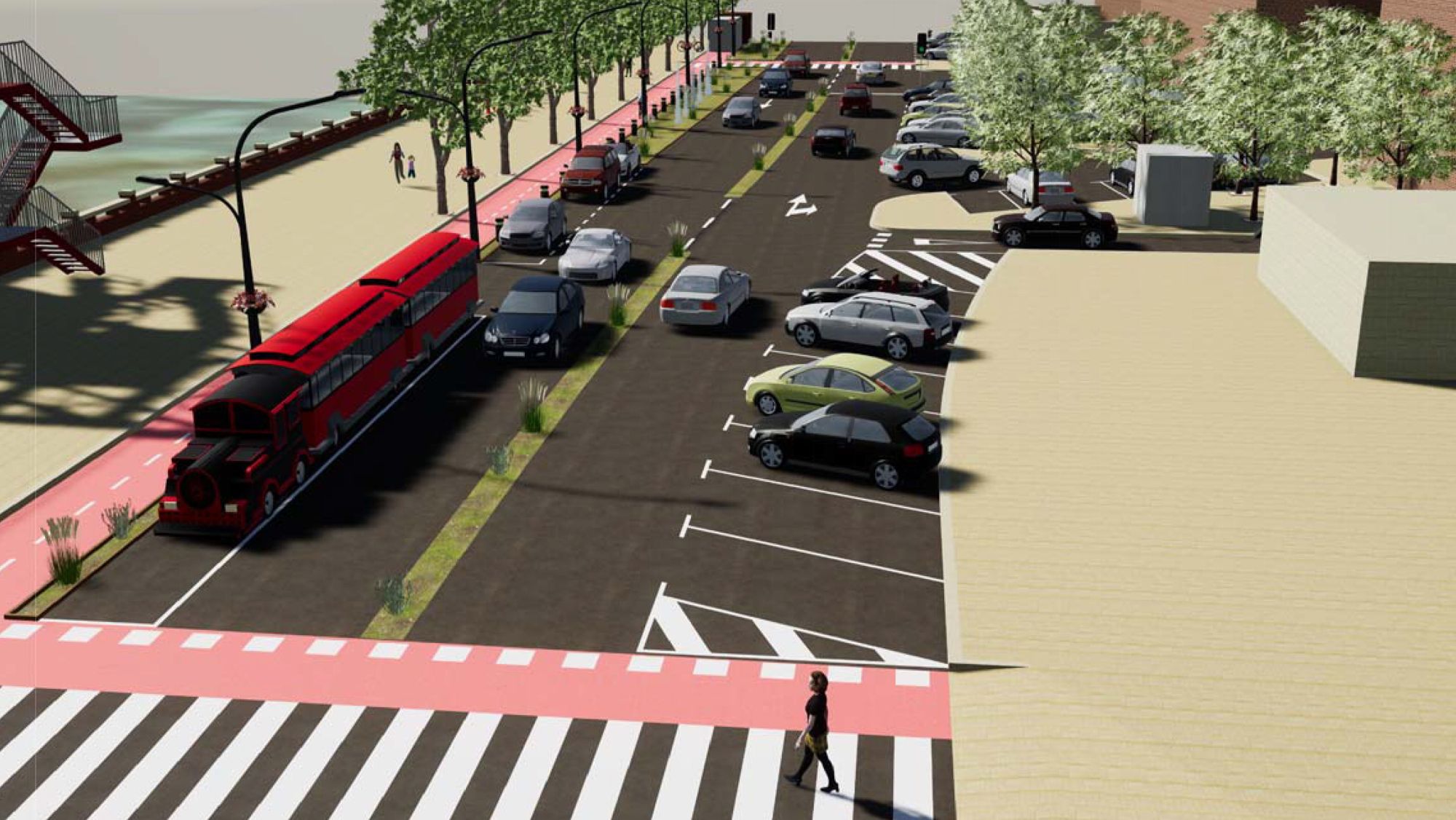 Render de la remodelació del passeig fluvial de Tortosa