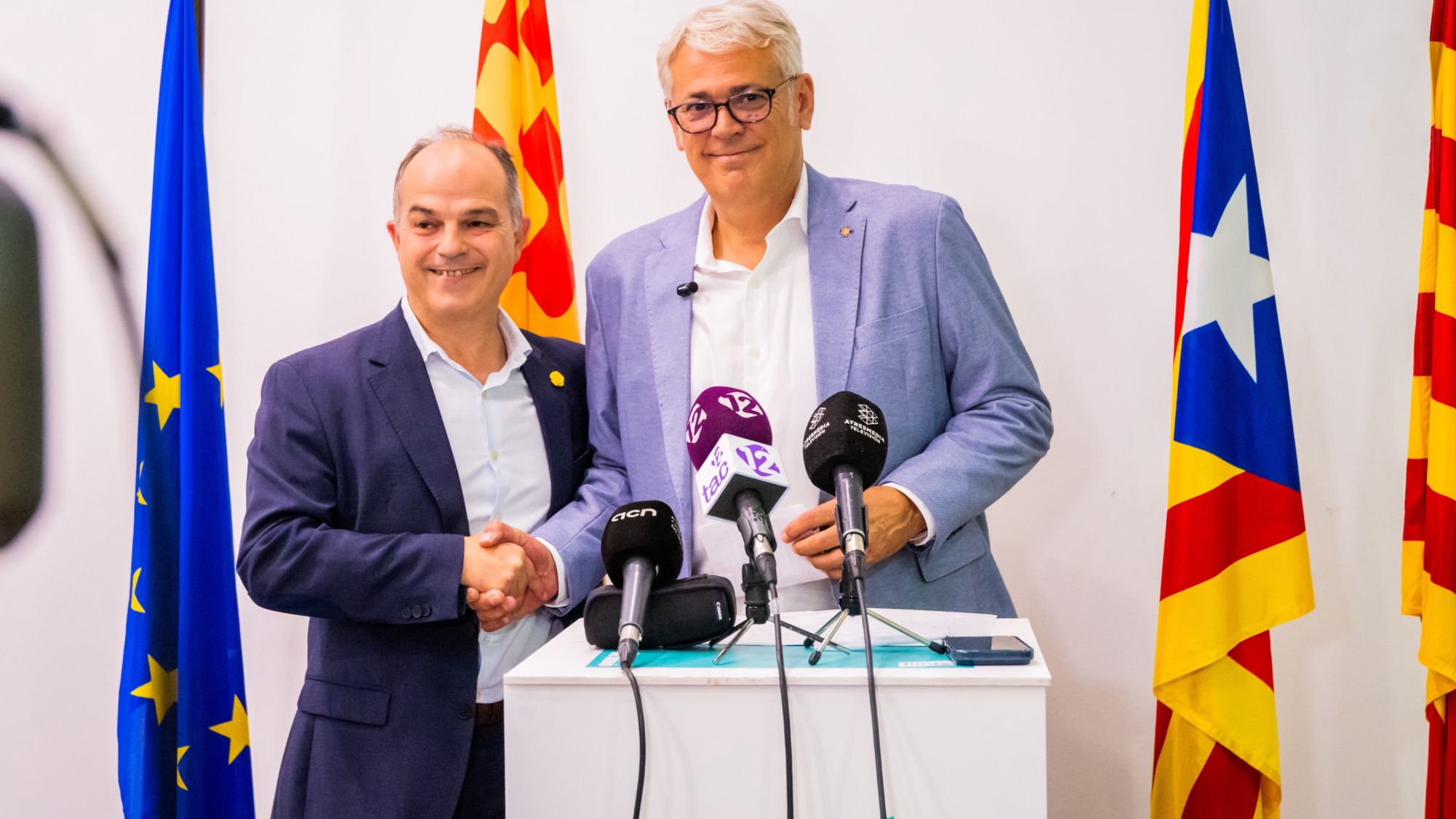 Jordi Sendra, candidat de Junts a Tarragona, i Jordi Turull