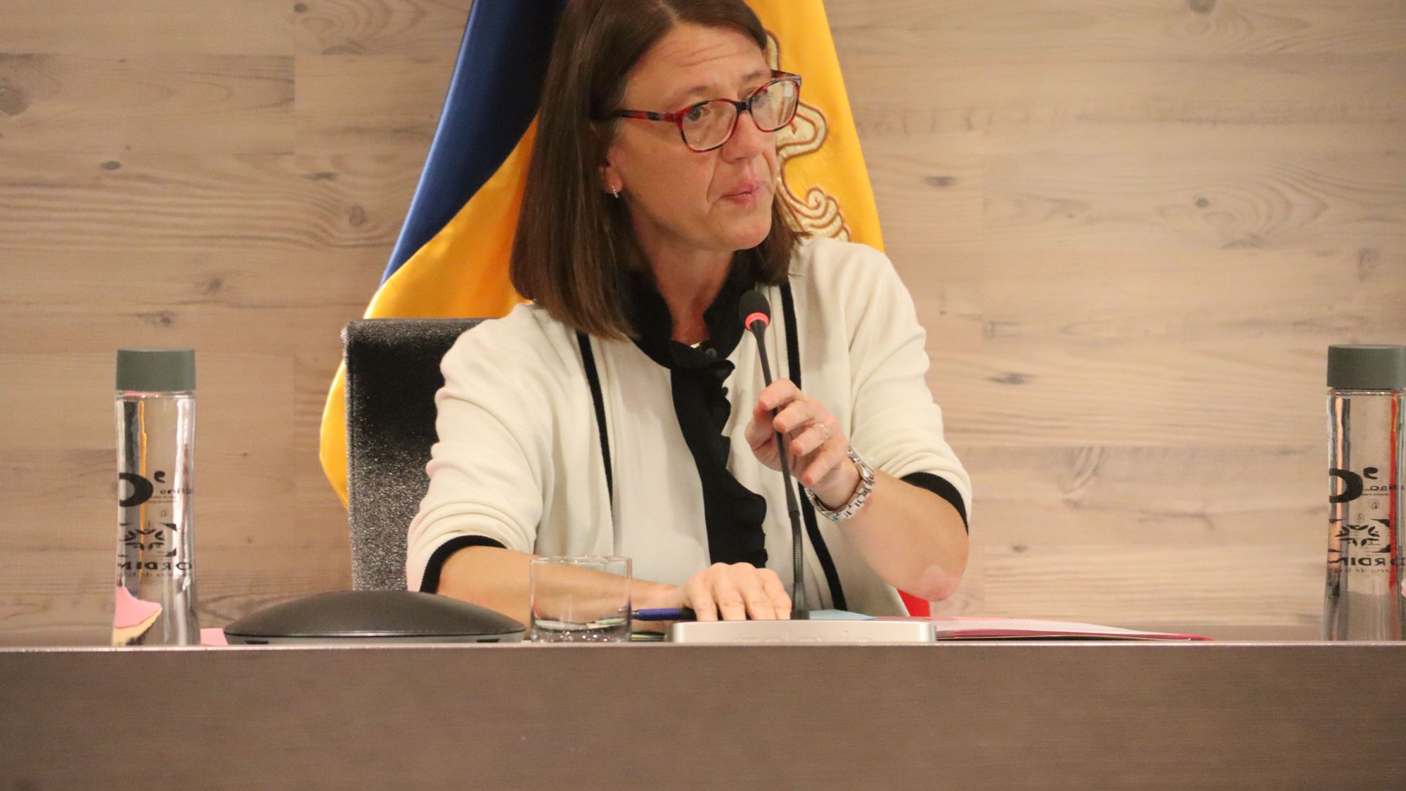 La cònsol major d'Ordino, Maria del Mar Coma, en sessió de consell de comú
