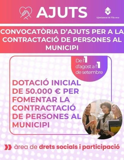 Cartell de les subvencions per a ocupació local a Vila-seca