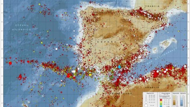 Mapa de sismicitat de la península Ibèrica