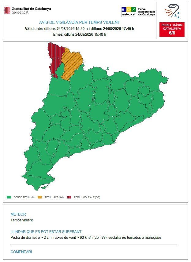 Avisos per temps violent al Pirineu i Prepirineu de Lleida