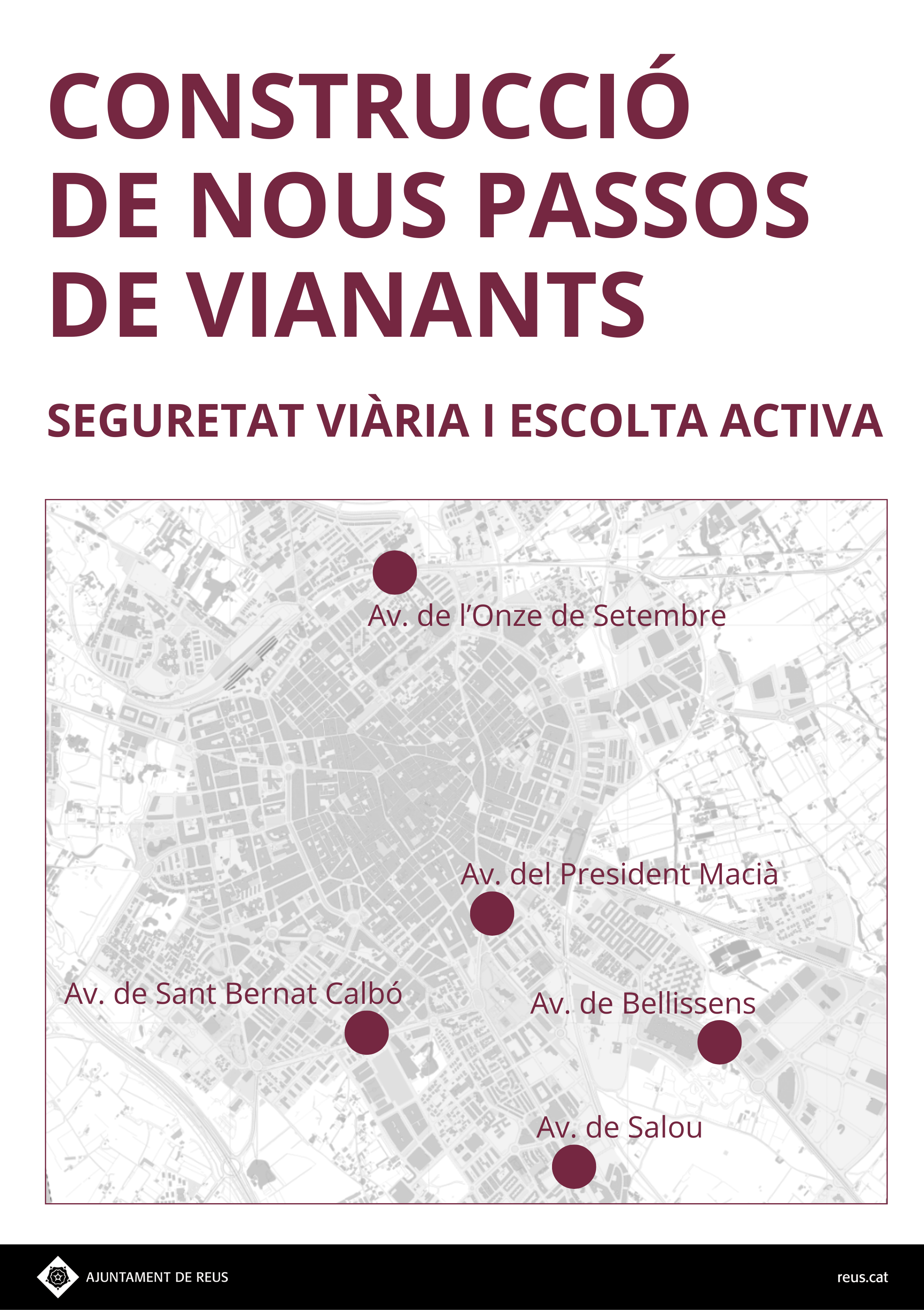 Plànol amb la localització de nous passos de vianants en projecte 20260820120826