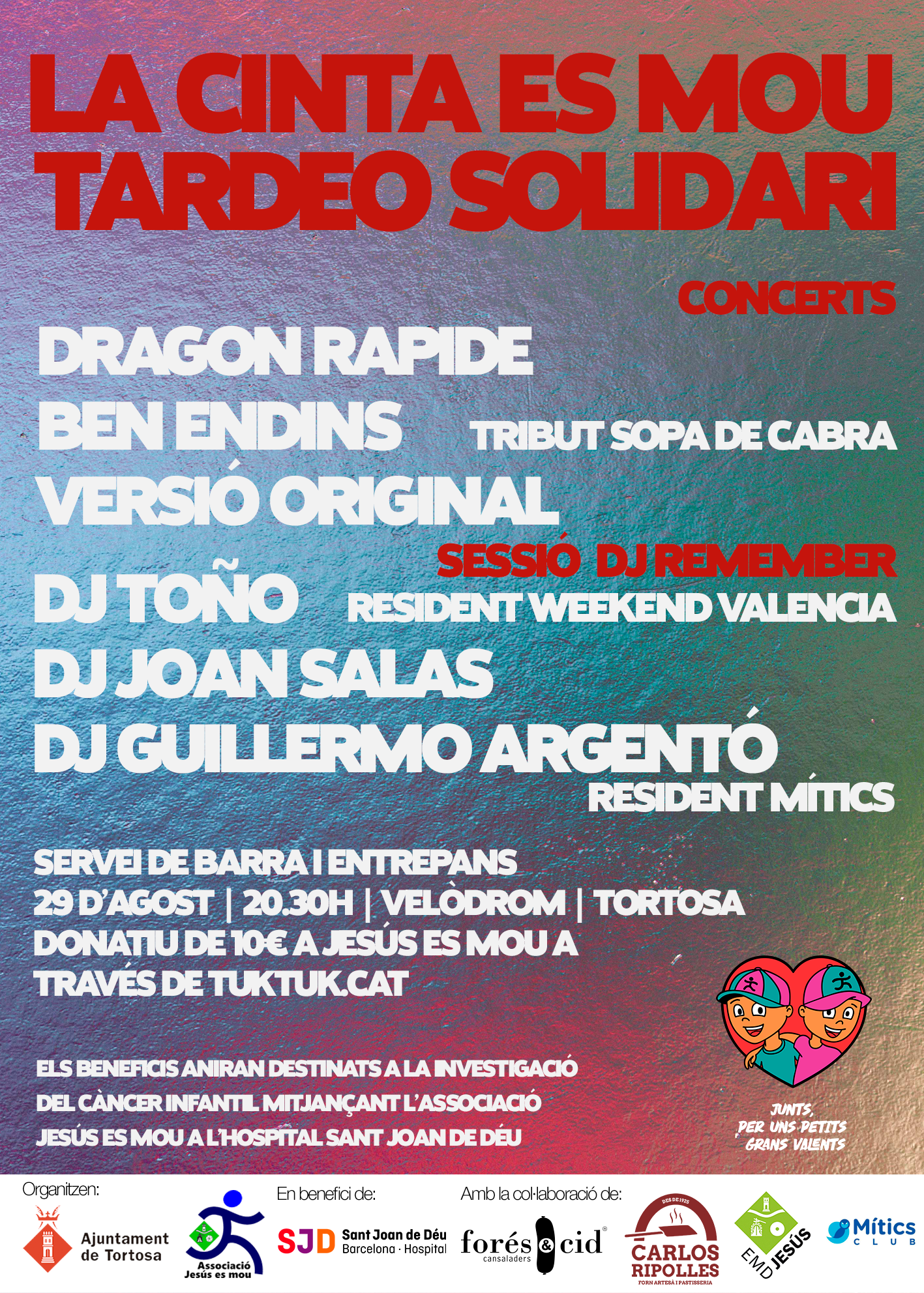Cartell del tardeo solidari La Cinta es Mou de Tortosa