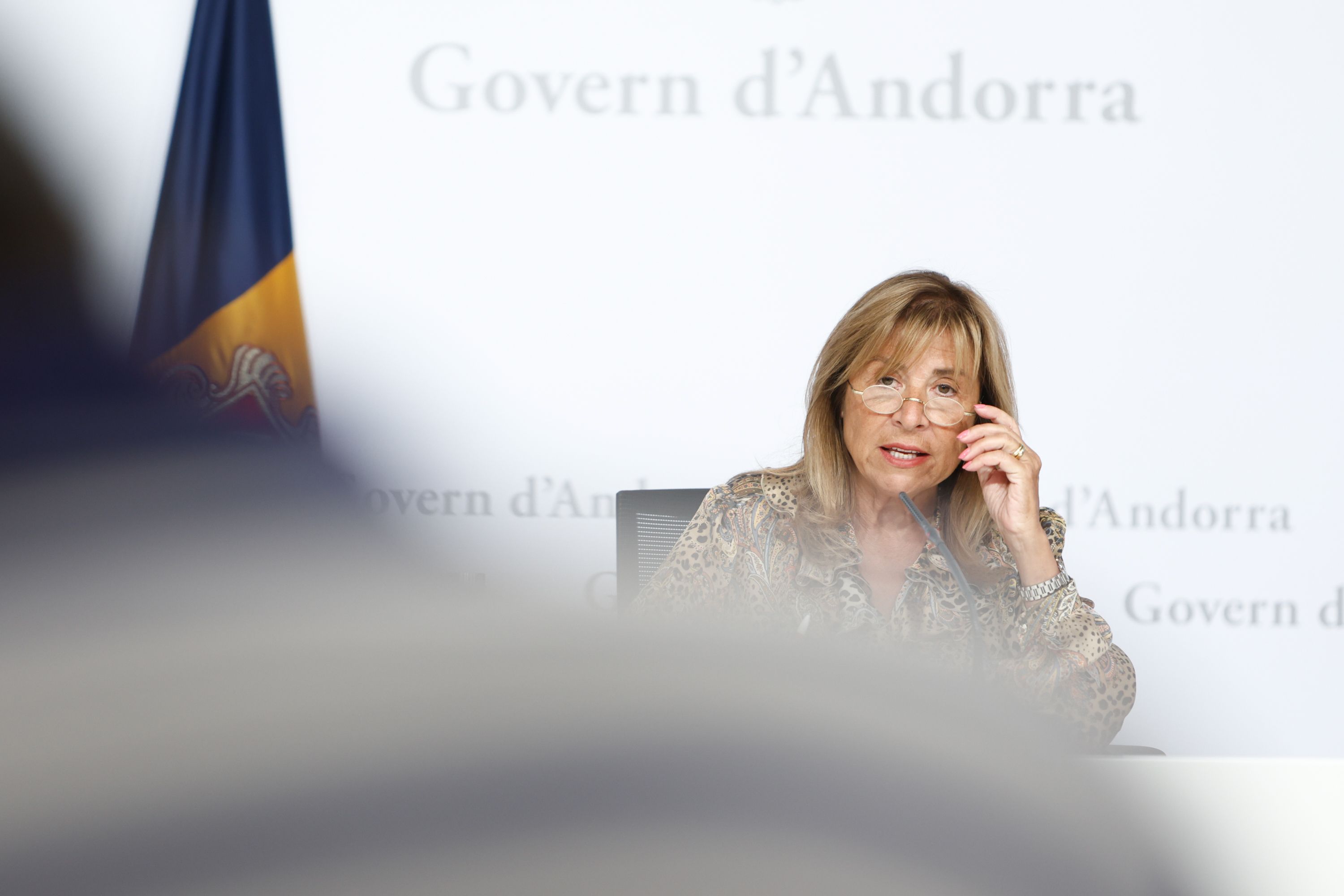 La ministra de Presidencia, Economía, Trabajo y Vivienda, Conxita Marsol, durante la rueda de prensa posterior al consejo de ministros | FOTO: SFGA