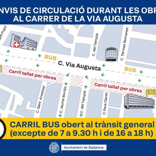 Afectació al trànsit a la Via Augusta