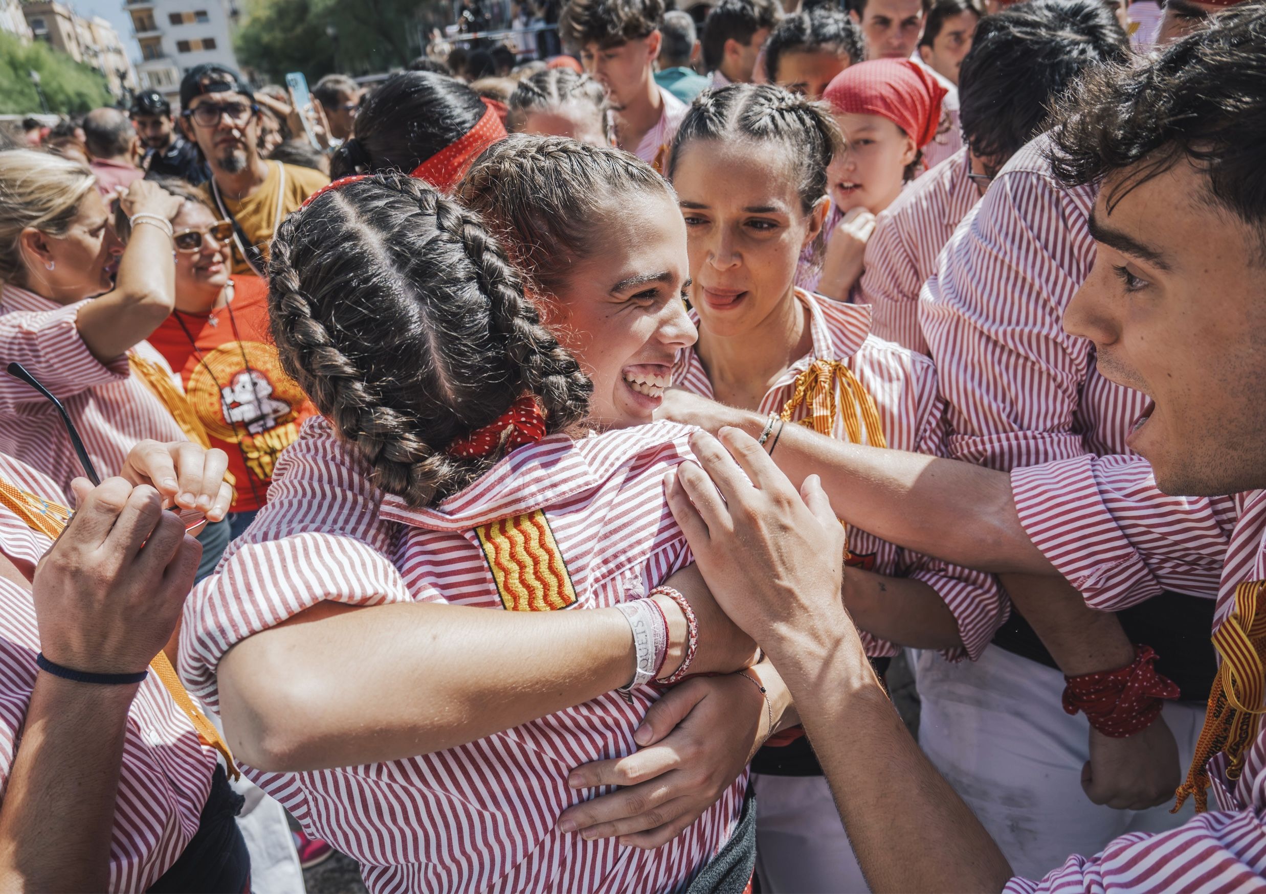 Xiquets de Tarragona celebrant. Foto cedida