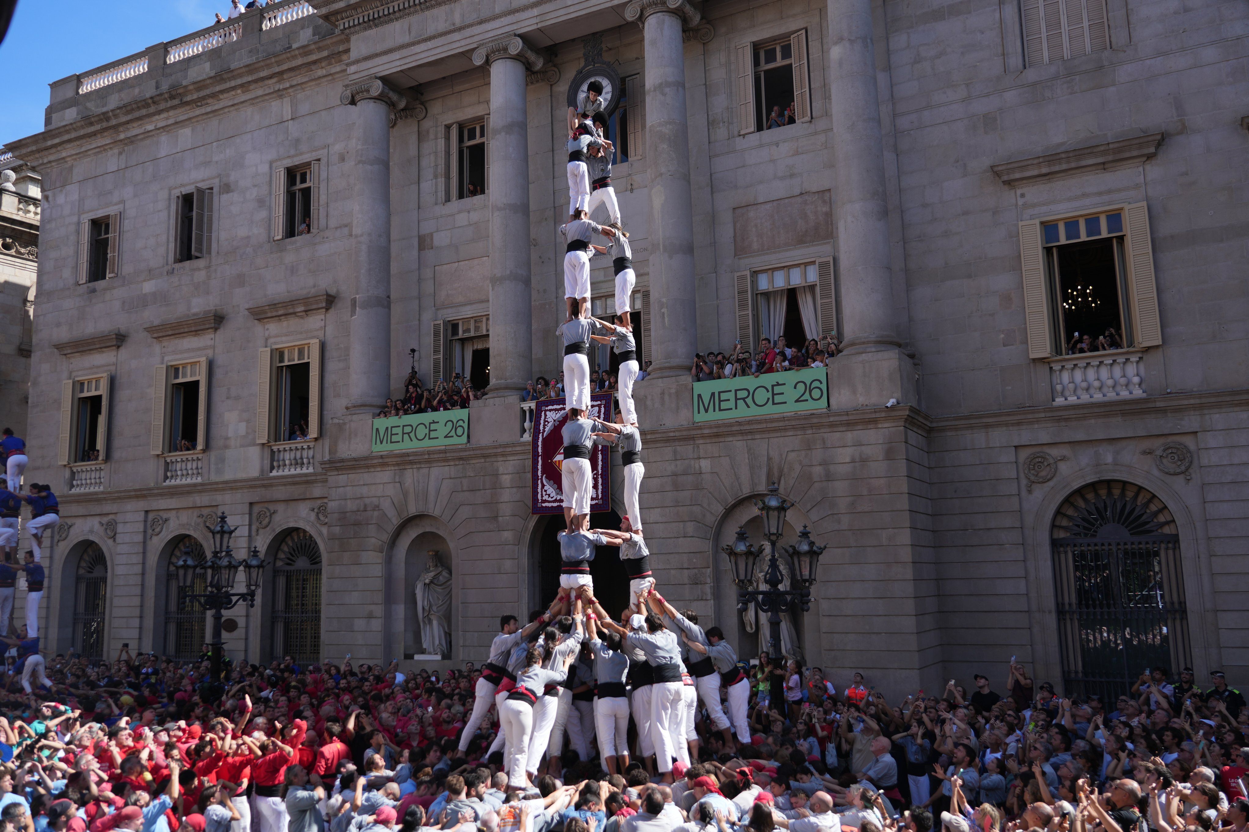 Una de las construcciones que se han hecho en la Diada Castellera de la Mercè 2026
