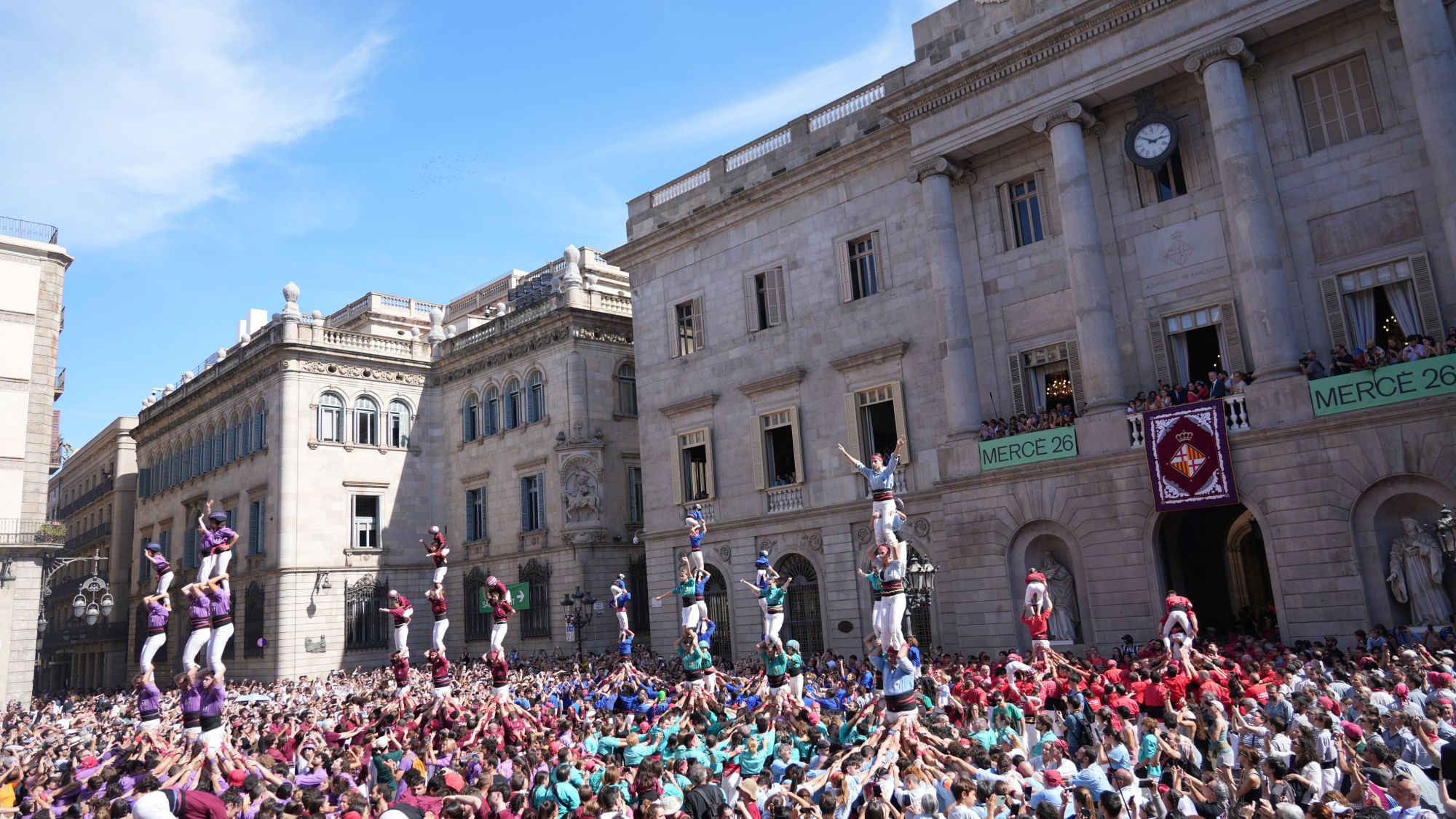 Els pilars finals que s'han fet a la Diada Castellera de la Mercè 2026 (1)