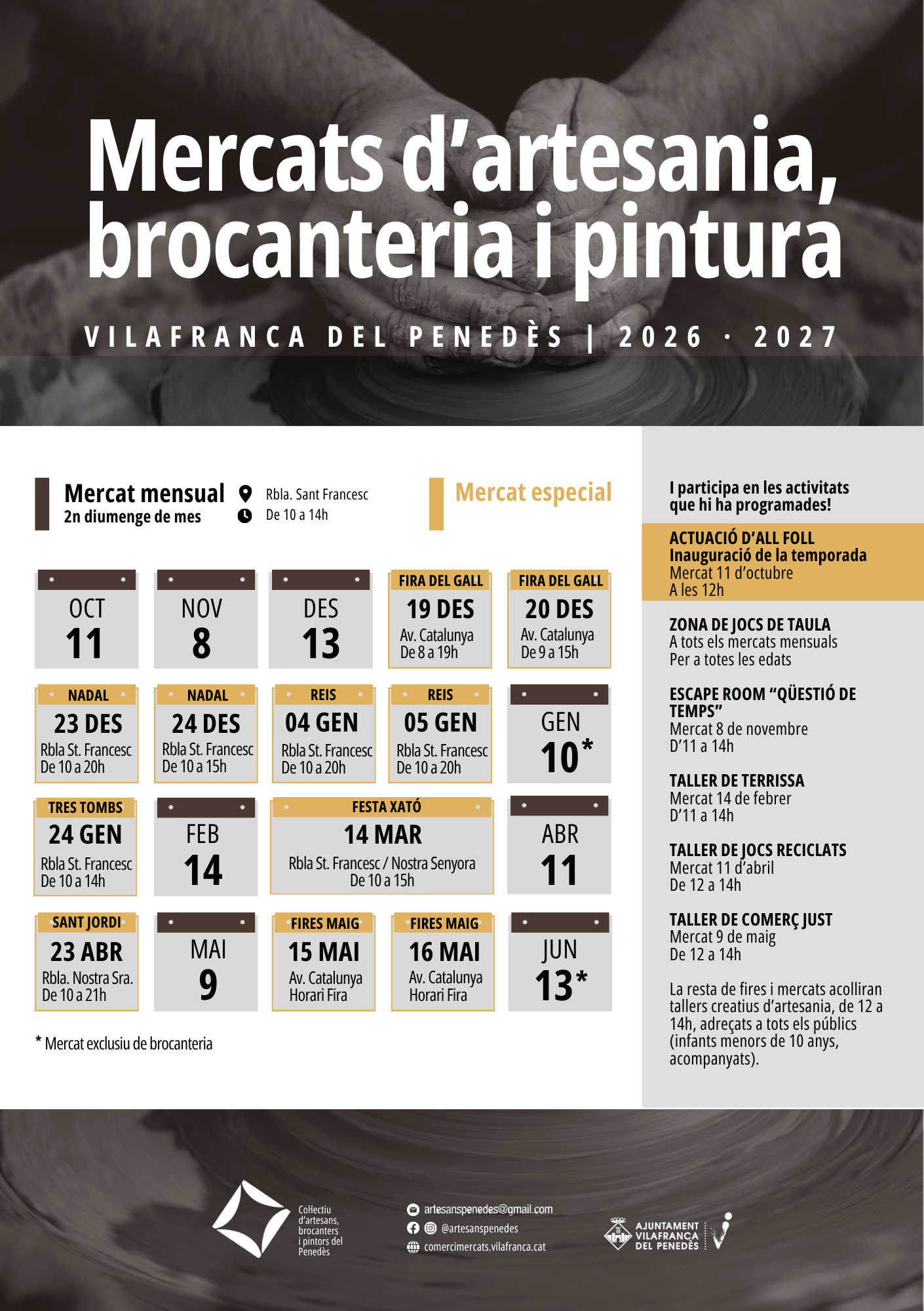 calendari web Vilafranca recupera aquest diumenge el mercat d’artesania