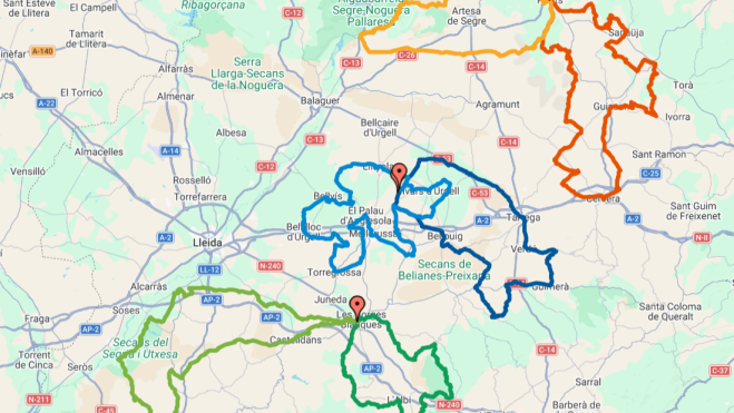 Sis noves rutes de gravel   mapa