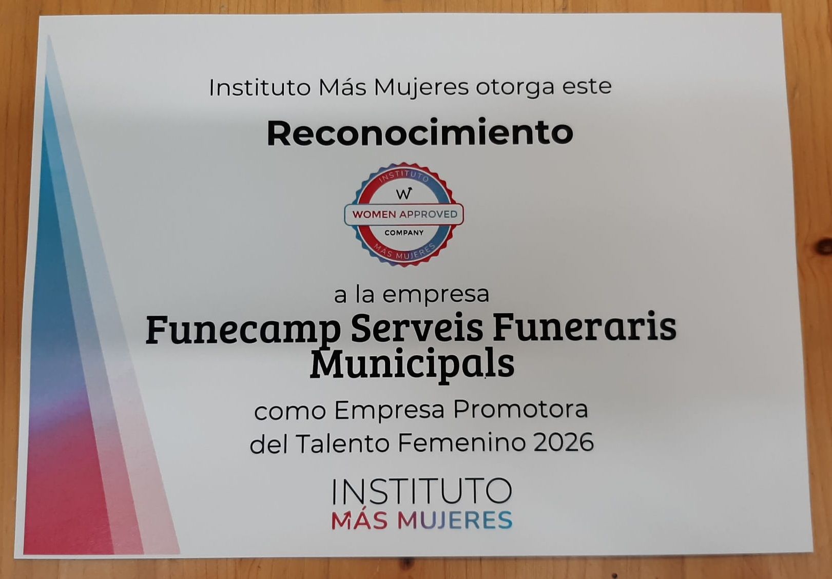 El diploma Women Approved 2026 a FuneCamp