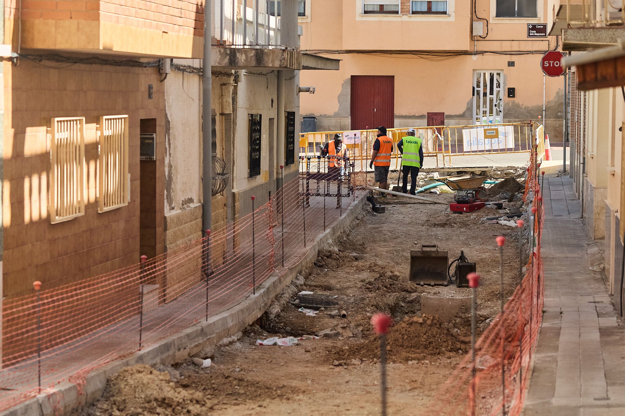 Imagen de las obras de renovación del año pasado en la calle Reial de Lleida.