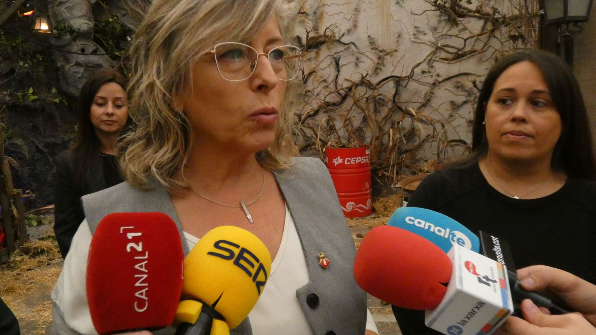 Mar Lleixà en la presentació del túnel de terror de Tortosa