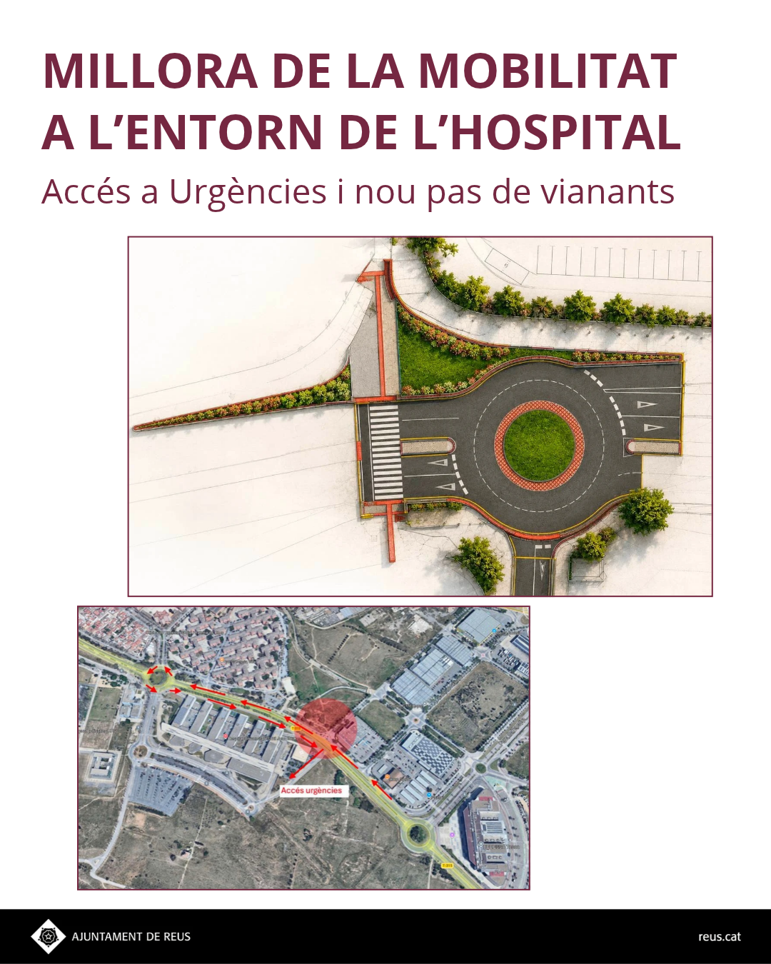 Projecte de la nova rotonda a Urgències de l'Hospital Sant Joan de Reus