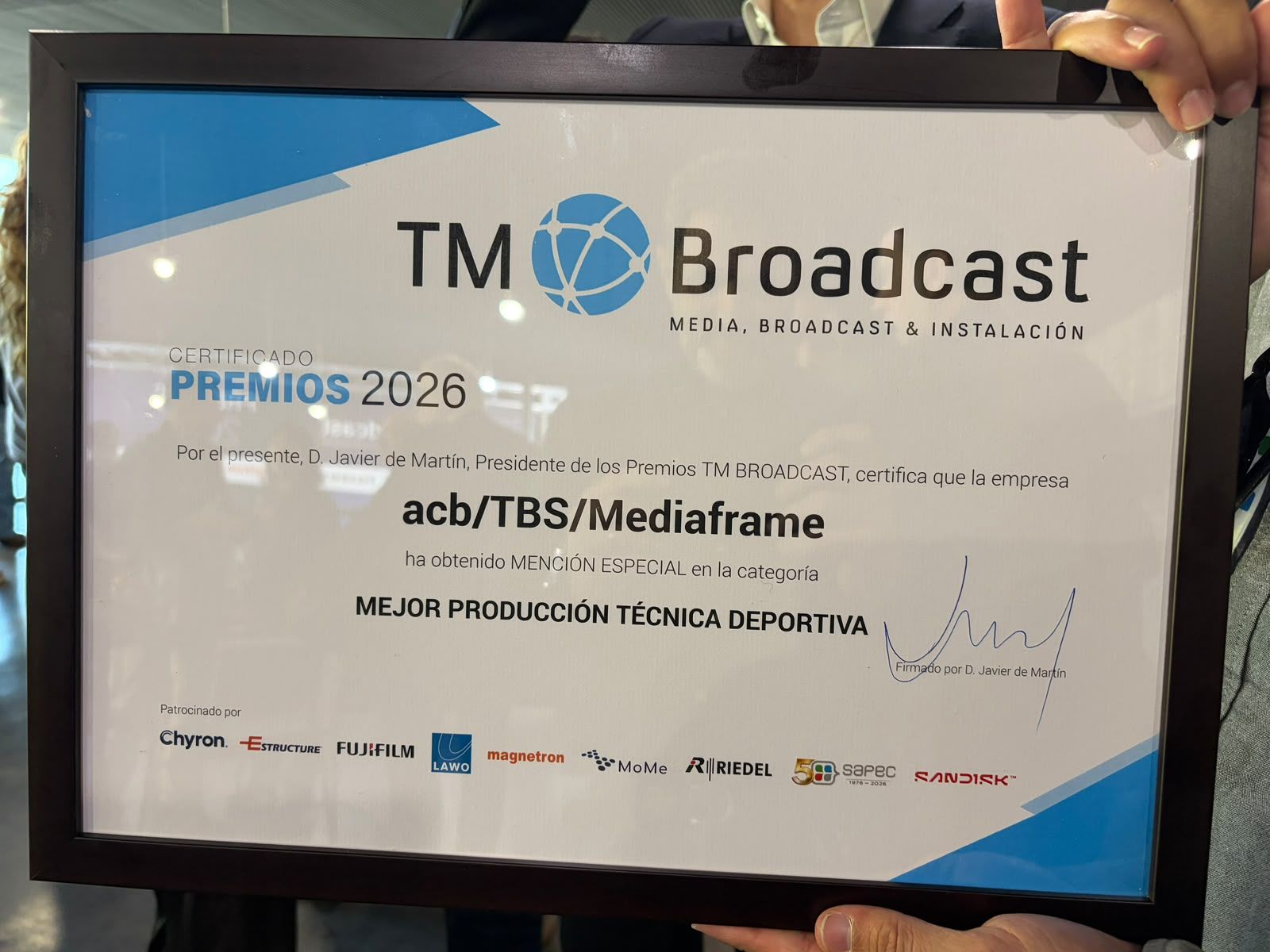 Premios 2026 TM Broadcast a Mediaframe