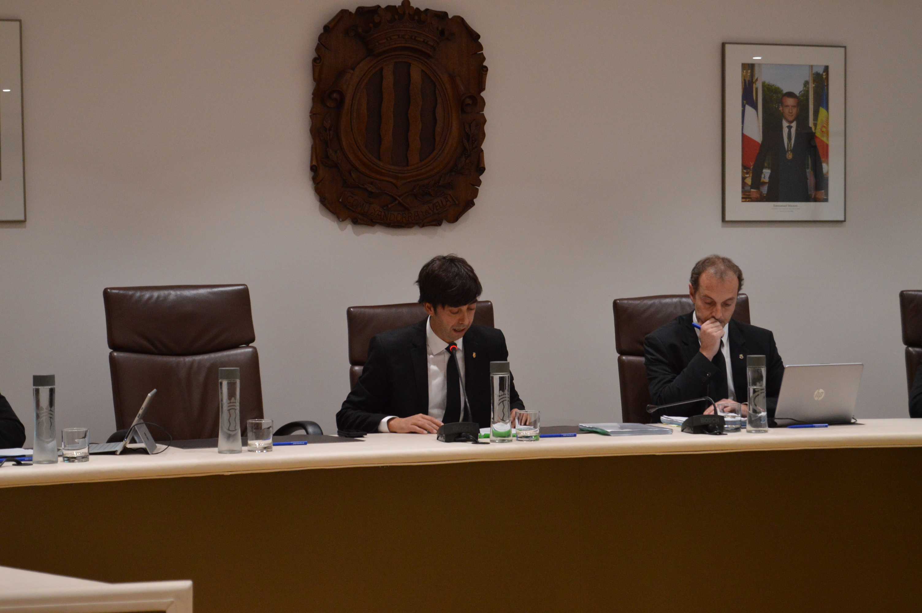 El cónsul mayor de Andorra la Vella, Sergi González, durante la sesión de consejo de común