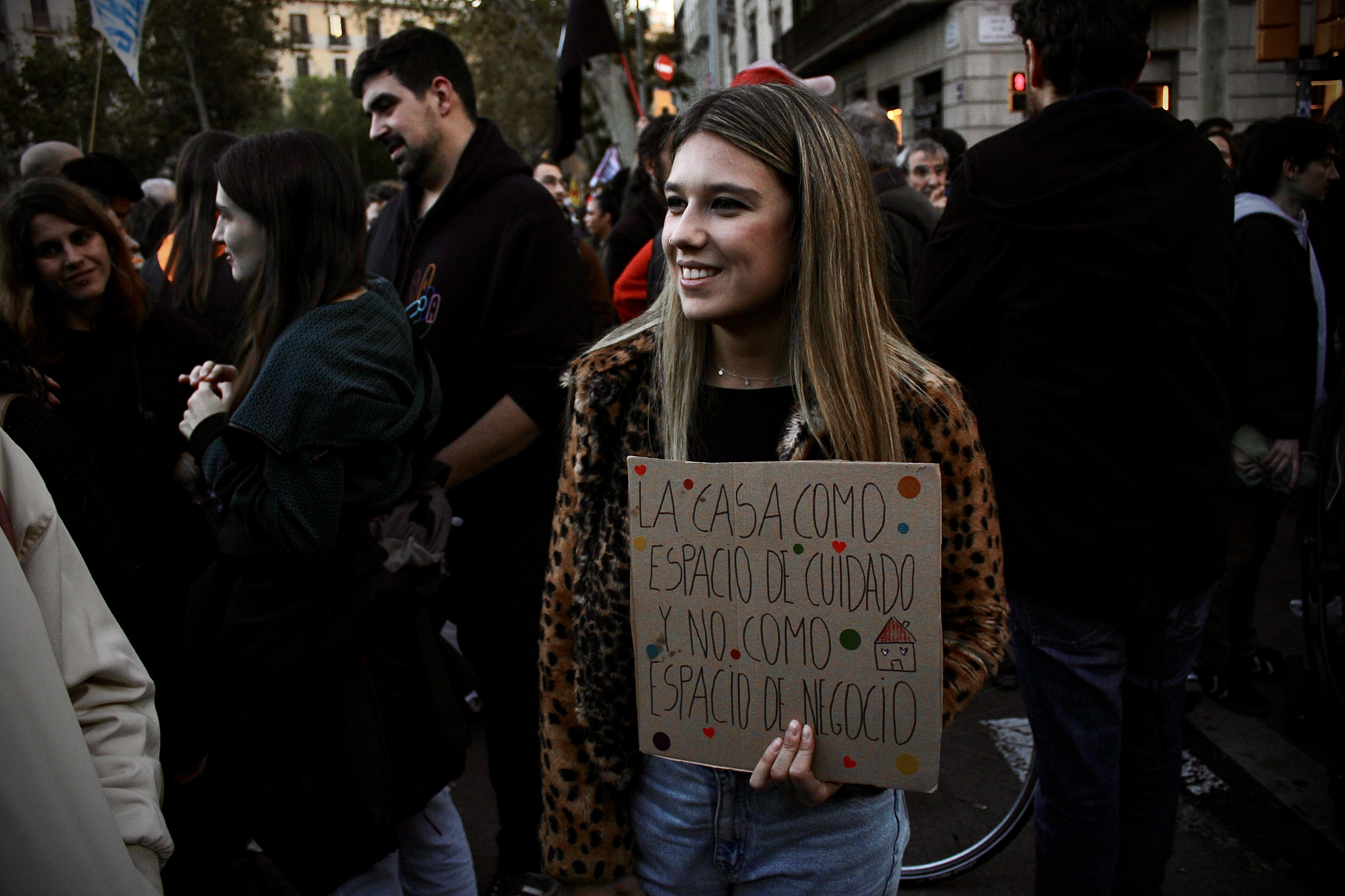 Manifestación por la vivienda en Barcelona